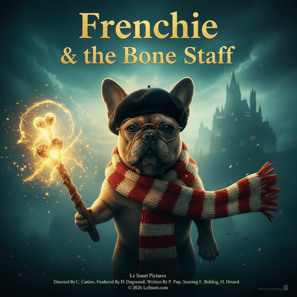 Lesnort - "Frenchie & the Bone Staff" Wizard Dog Graphic Tee