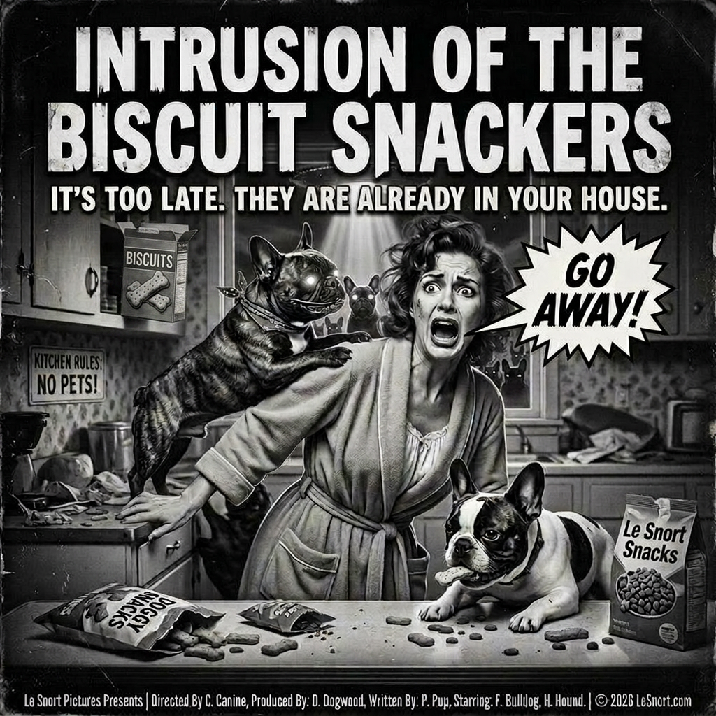 "Intrusion of the Biscuit Snackers" Retro B-Movie Parody Tshirt