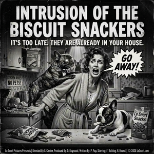 "Intrusion of the Biscuit Snackers" Retro B-Movie Parody Tshirt