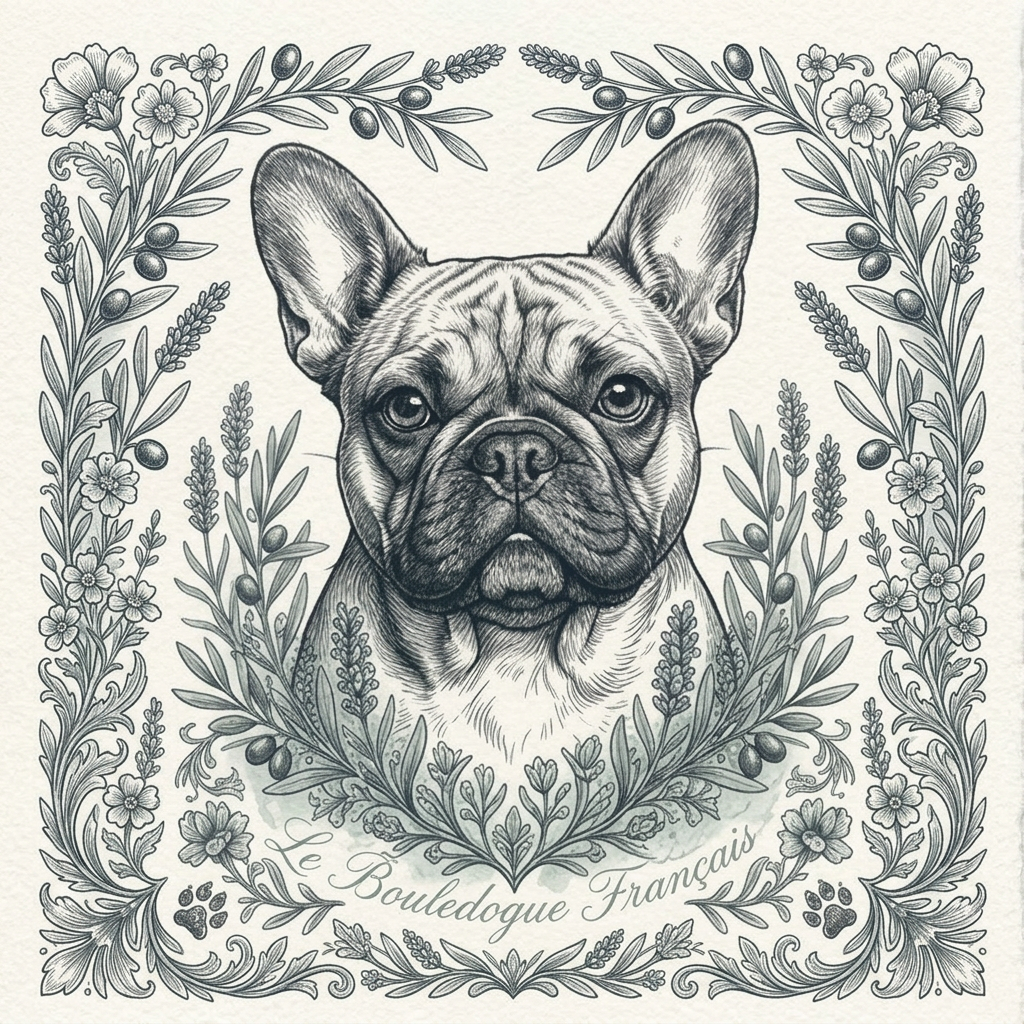 Lesnort - "Le Bouledogue Français" Antique Engraving Frenchie T-Shirt