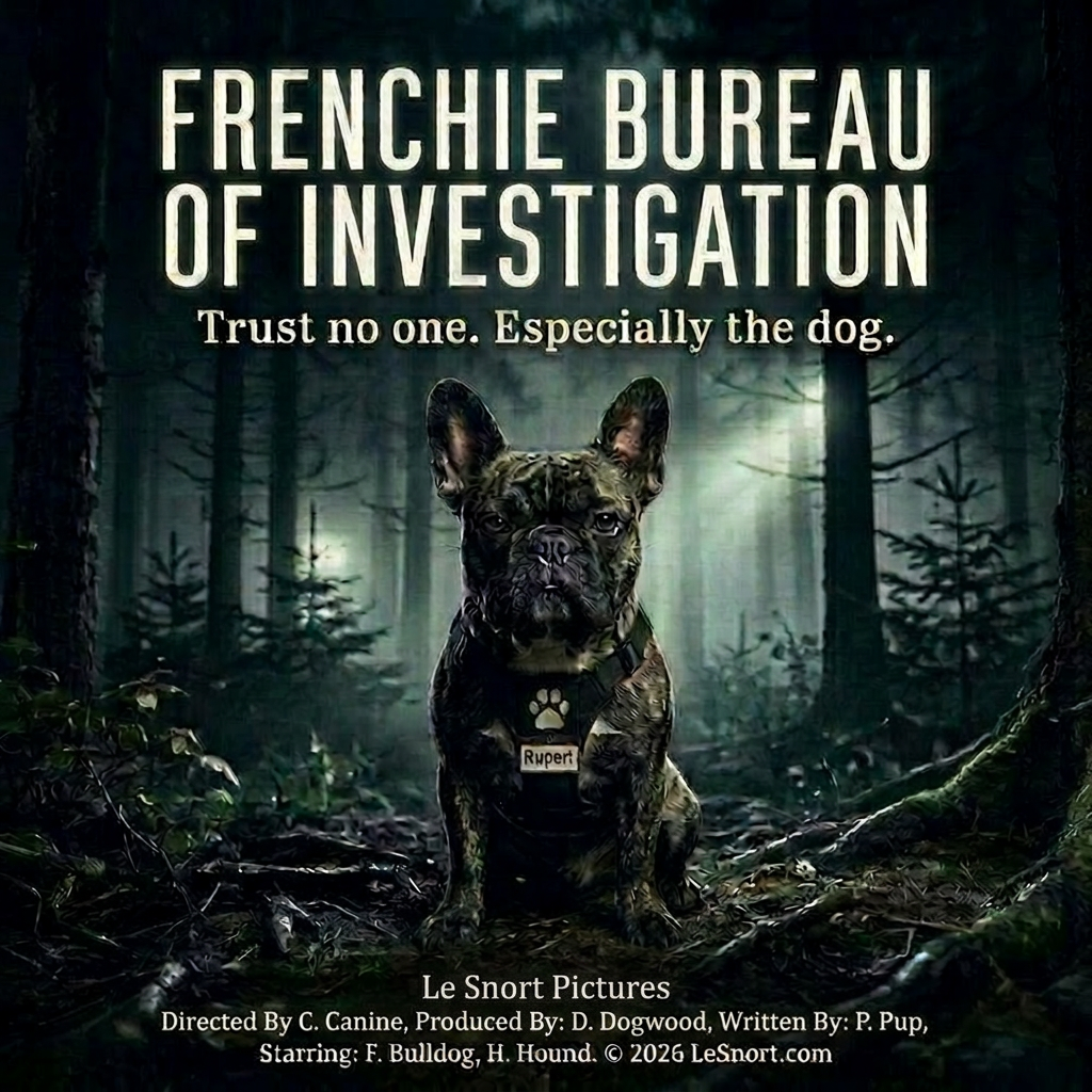 Lesnort - "Frenchie Bureau of Investigation" Sci-Fi Parody Tshirt  Description: