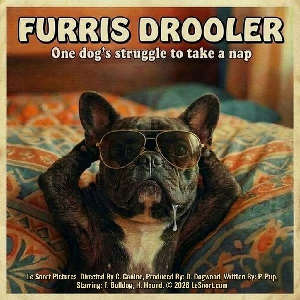 Lesnort - "Furris Drooler" 80s Movie Parody Frenchie Tee