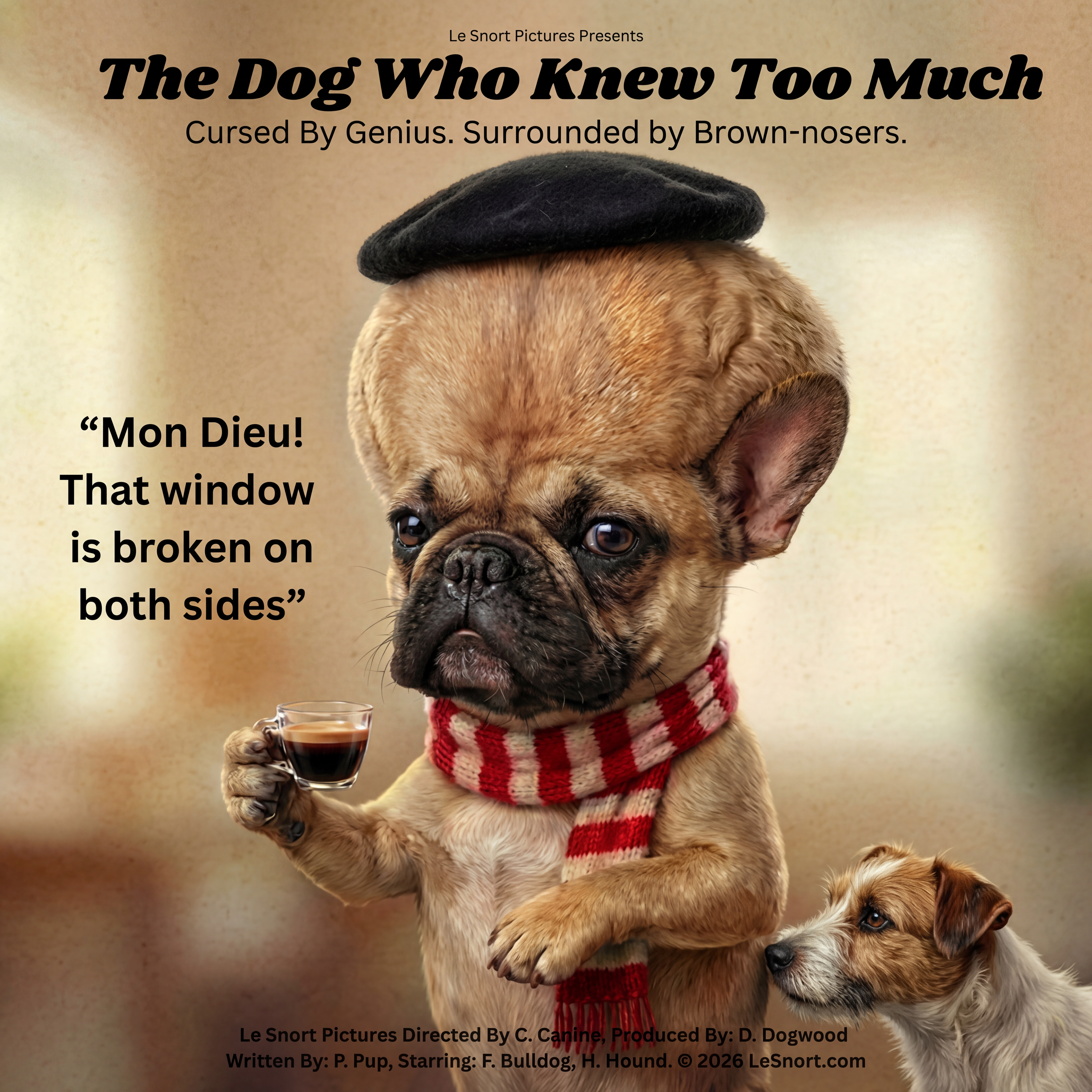 Lesnort - "The Dog Who Knew Too Much" Big Brain Frenchie Tee
