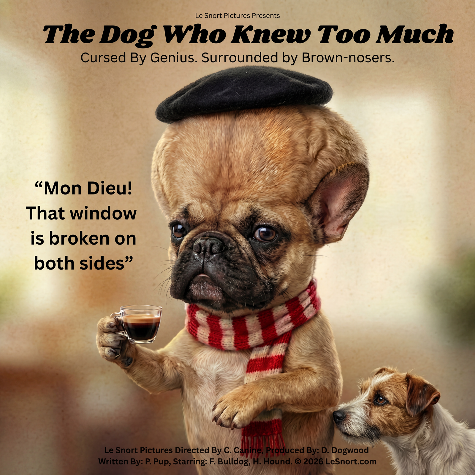 Lesnort - "The Dog Who Knew Too Much" Big Brain Frenchie Tee